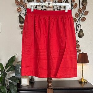 Vintage! Maeve by Anthropologie Vibrant Red A-Line Skirt size Large 100% cotton